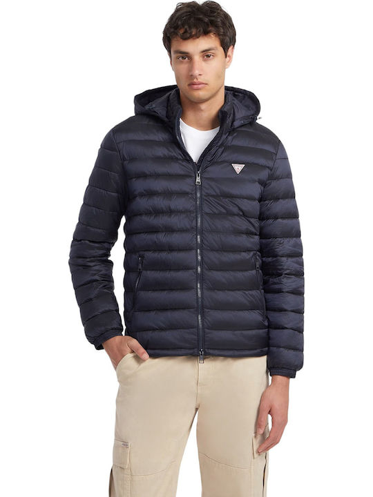 Guess Χειμωνιάτικο Μπουφάν Puffer Blue