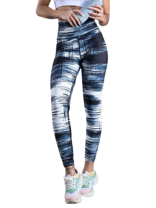 Lismina Ausbildung Frauen Leggings Push Up Dark Blue/white