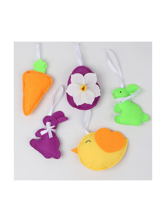 Wozloify Hanging Bunny Decorations Hanging Hanging Ornament Mix Ornaments Felt Purple Illuminated 7x10cm Set 5pcs
