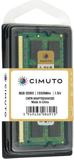 Cimuto DDR3 με Module 1x8GB και Ταχύτητα 1333 για Laptop