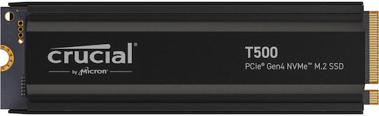 Crucial T500 SSD 4TB M.2 Type with PCI Express 4.0 Connection and Heatsink PS5 Compatible CT4000T500SSD5