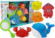 Lean Toys Set For Bathing Aquatic Animals Net Dolphin Crab Jucărie de baie pentru 18++ luni