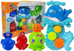 Lean Toys Dolphin Bathing Kit Sea Animals Plastic Waterfall Играчка за баня