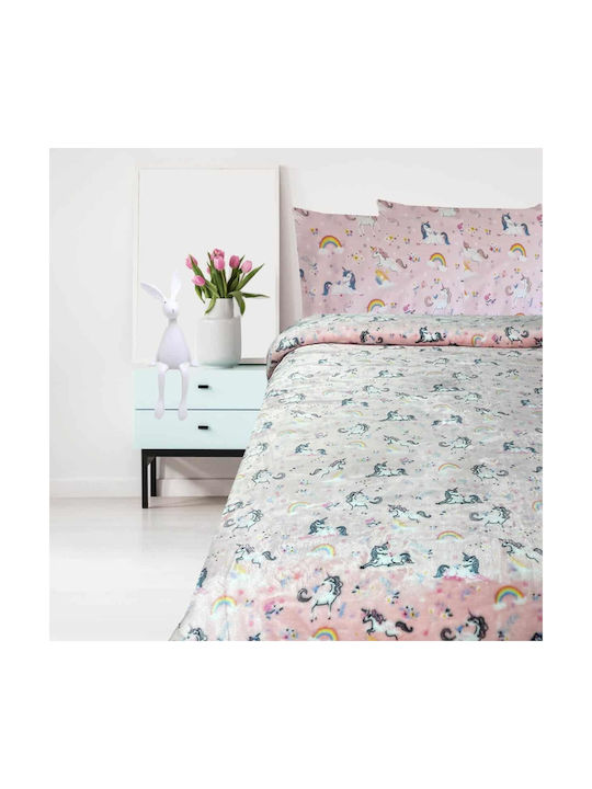 Next Blanket Velvet Unicorn Yard Pink 160x220cm