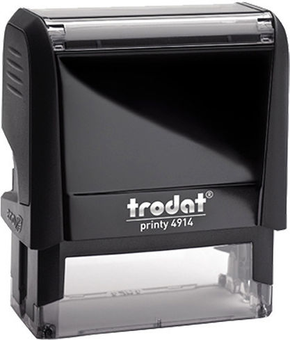 Trodat Printy 4914 Stamp in Greek Language with White Ink