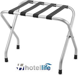 Metallic Foldable Hotel Luggage Rack Silver