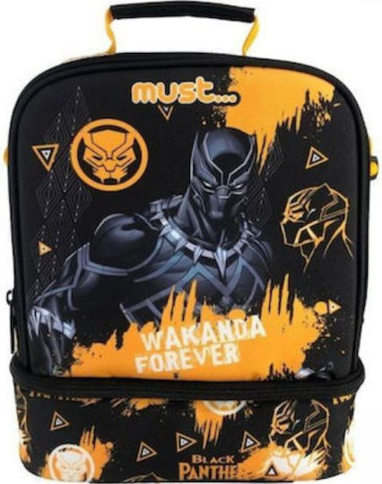 Must Team Yummy Kids' Insulated Snack Bag 7L Black Avengers Panther 22x16x28cm