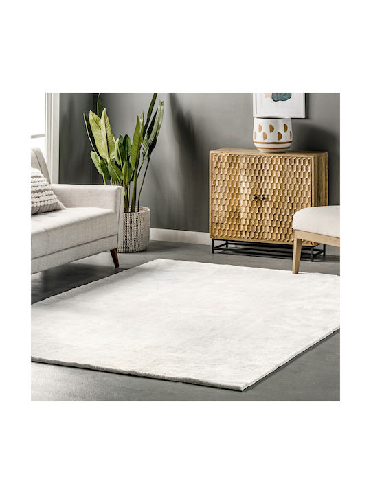 Saray Home Deluxe Anti-slip Rug Rectangular Shaggy Furry Ecru