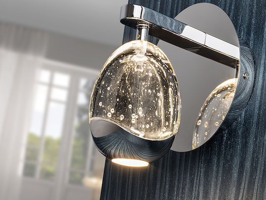 Rocio Leuchte Wand mit Integrierter LED und Warmweißes Licht Silber 13x19cm