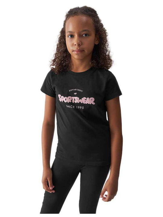 4F Kinder-T-Shirt Schwarz