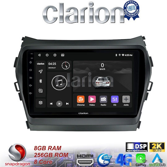 Clarion Car Audio System for Hyundai Santa Fe / iX45 2013 > 2017 (Bluetooth/USB/WiFi/GPS/Apple-Carplay/Android-Auto) with Touch Screen 9"