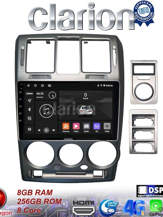 Clarion Auto-Audiosystem für Hyundai Getz 2002 > 2013 (Bluetooth/USB/WiFi/GPS/Apple-Carplay/Android-Auto) mit Touchscreen 9"