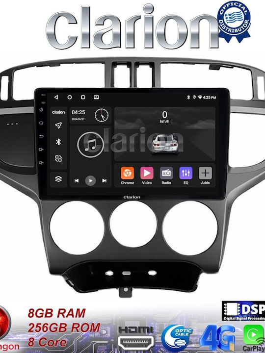 Clarion Ηχοσύστημα Αυτοκινήτου για Hyundai Matrix 2001 > 2011 (Bluetooth/USB/WiFi/GPS/Apple-Carplay/Android-Auto) με Οθόνη Αφής 9"
