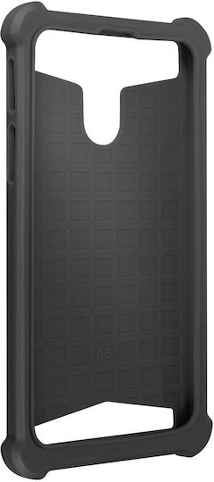 Carcasă universală din piele ecologică, absorbantă de șocuri, pentru smartphone-uri de 5.3" - 5.5" – Negru