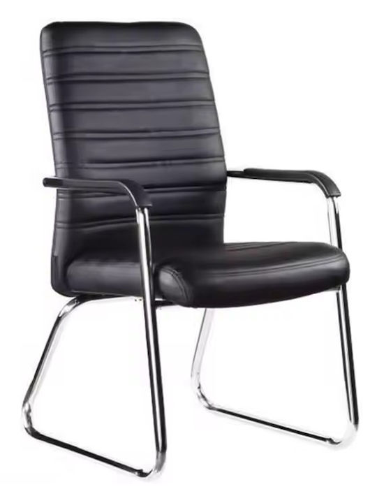 Chair Visitor Sefine with Arms in Black Color 53x45x97cm 1pcs