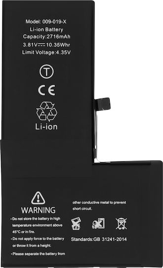 Clappio Battery Iphone X Internal Capacity 2716mah Black
