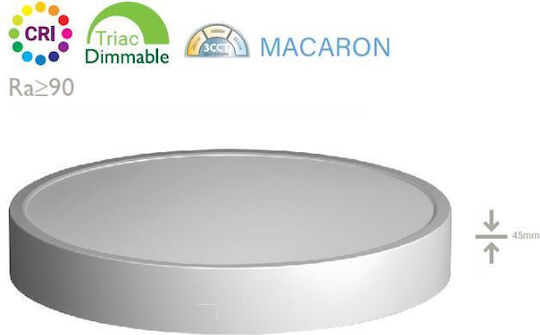 Fos me Rund LED Panel 32W mit Warmes Weiß Licht 3840K