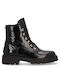 Alpe Women's Patent Leather Biker Boots Black