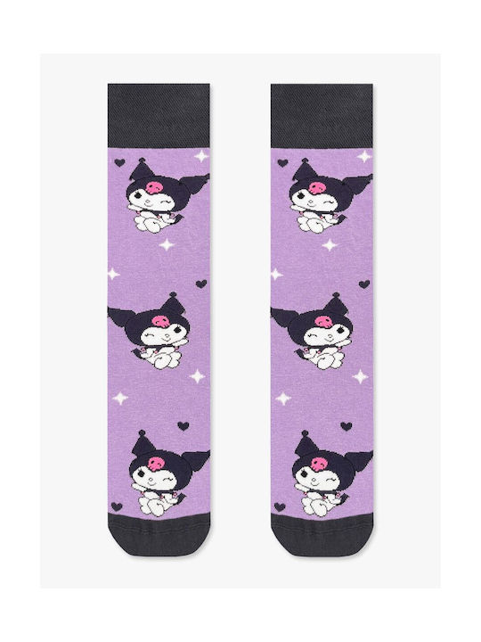 Nodo Cotton Socks Kuromi Designs Purple