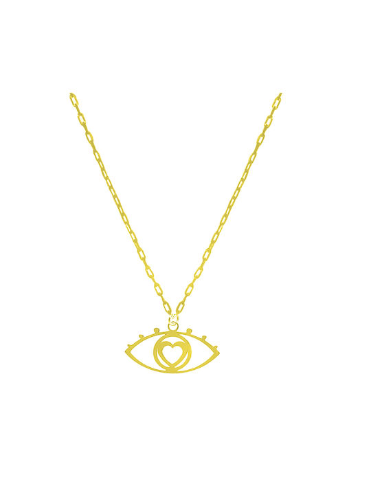 Dio Jewellery Lab Necklace Eye from Gold Plated Silver