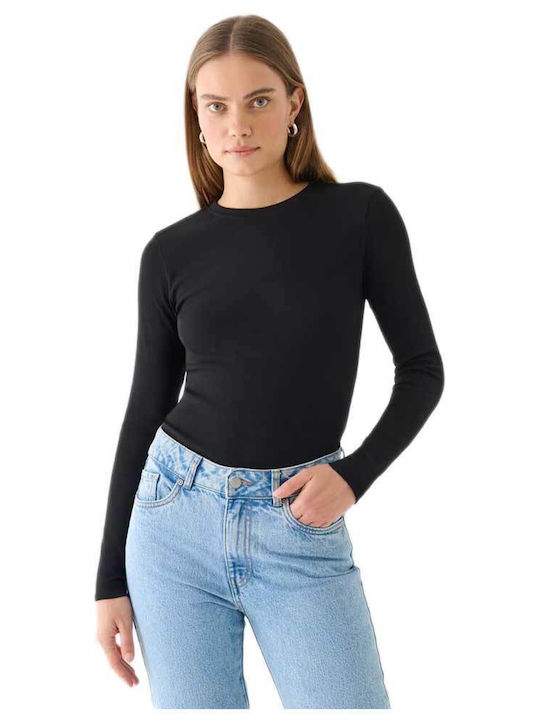 Outhorn Damen Bluse Baumwolle Langärmelig Schwarz