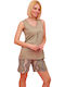 Happy Family Summer Women's Pyjama Set Brown