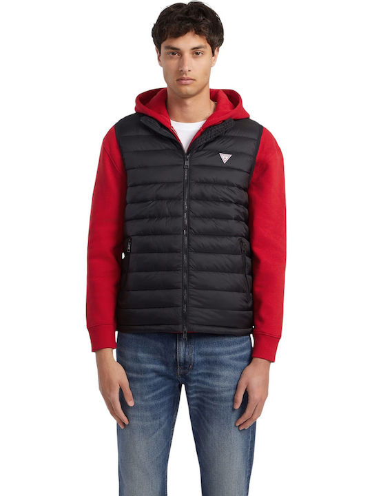 Guess Αμάνικο Μπουφάν Puffer Μαύρο