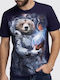 T-shirt Navy Blue Cotton