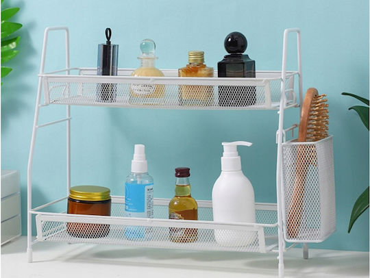 Tabletop Metal Rack 36x32x17cm White