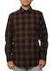 Long-sleeved Flannel Shirt Checked Khaki/Black