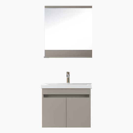 Amabile Creations Pace Waschtisch mit Waschbecken & Spiegel L65xB44xH10cm Latte Matt Amabile Creations Pace Waschtisch mit Waschbecken & Spiegel L65xB44xH10cm Latte Matt
