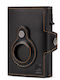 Leather Men's Wallet Cards with RFID and Slide Mechanism Black
