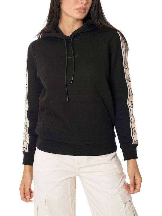 Guess Women's Long Hooded Sweatshirt Black