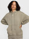 Long Women's Sweatshirt Hooded Green