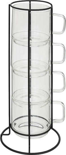 Secret de Gourmet Set Căni Maro Din porțelan Transparente 300ml 4buc