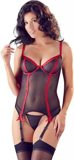 Cottelli Collection Sexy Σετ Εσωρούχων με Δαντέλα & Ζαρτιέρες Κόκκινο