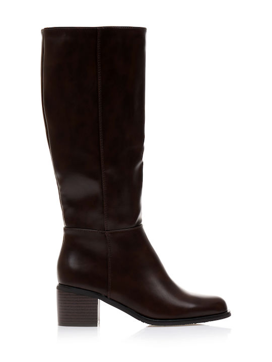 Braune Kunstlederstiefel
