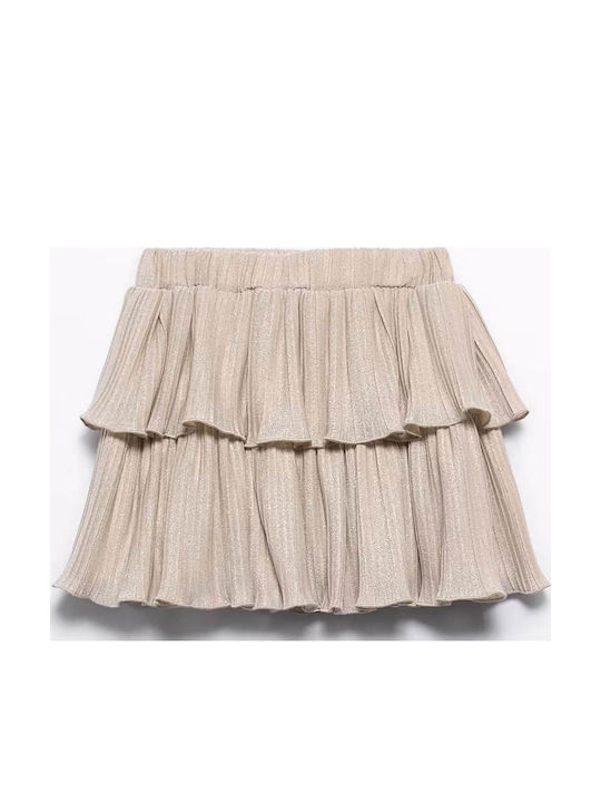 Kids' Pleated Skirt Gold