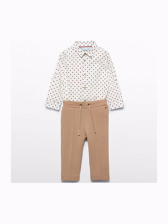 Set pentru copii cu pantaloni Iarnă 2buc Coffee