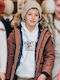 Kids Sweatshirt with Hood and Pockets Ecru