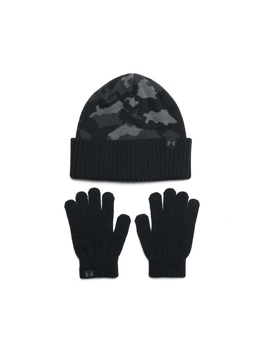 Under Armour Kids Beanie Set with Gloves Knitted Black