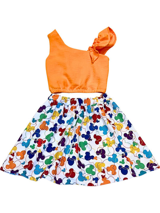 Set pentru copii cu fustă Vară 2buc Orange, Multicolored