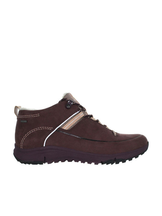 Clarks Femei Sneakers Burgundy Leather