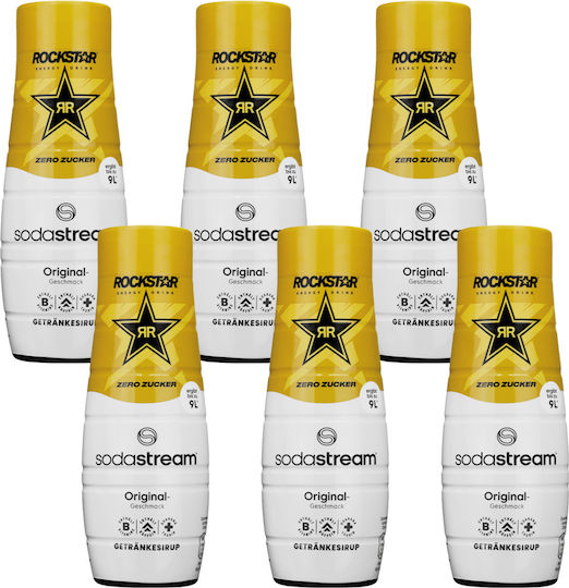6x Sodastream Rockstar Original Zero Syrup 440ml