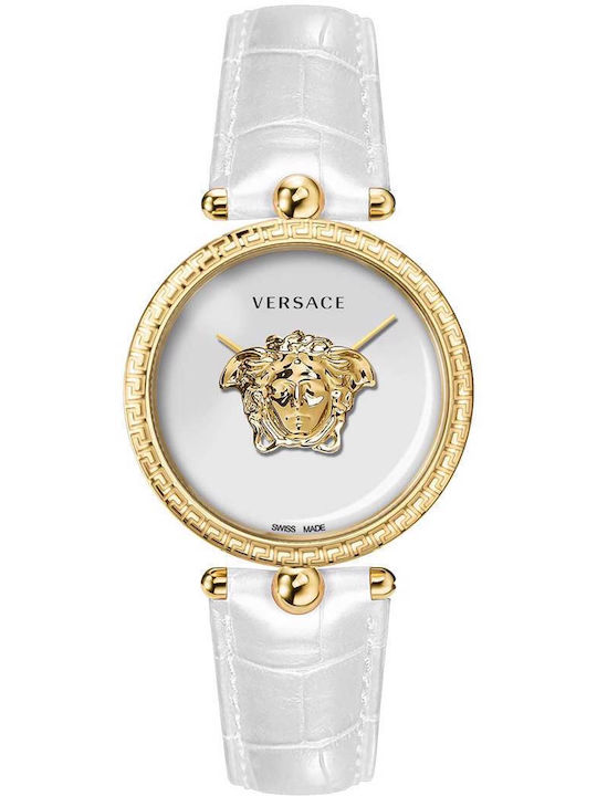 Versace Palazzo Women's Watch with White Leather Strap