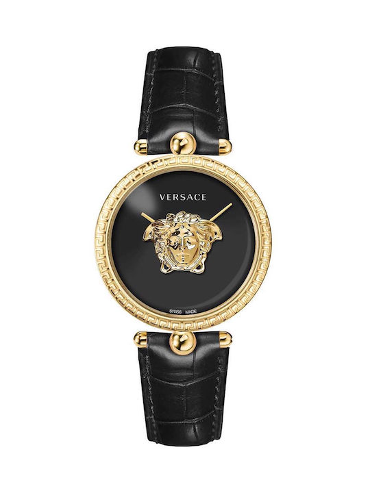 Versace Palazzo Watch with Black Leather Strap