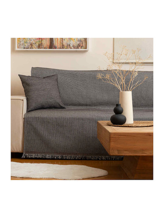 Borea Two-Seater Sofa Throw Sicily 180x250cm. Grey