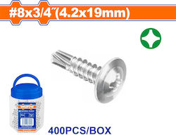 Wadfow Selbstschneidend Blechschraube Kreuzschlitz Verzinkt mit Durchmesser M4.2mm