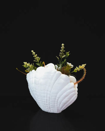 Decorative Vase Shell Vase White 12x8x16cm