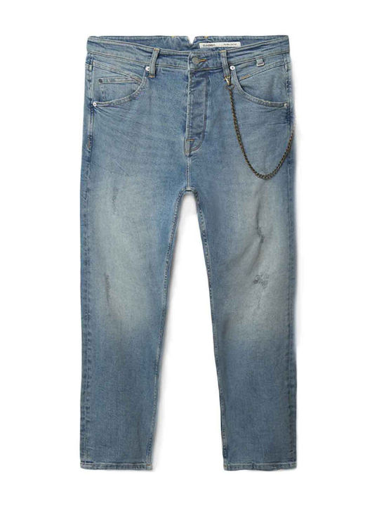 Alex Ανδρικό Παντελόνι Τζιν Ελαστικό Loose Fit Light Blue Denim